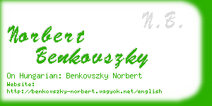 norbert benkovszky business card